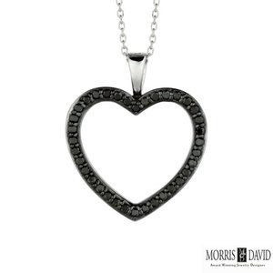 0.33 Carat Black and White Diamond Heart Necklace